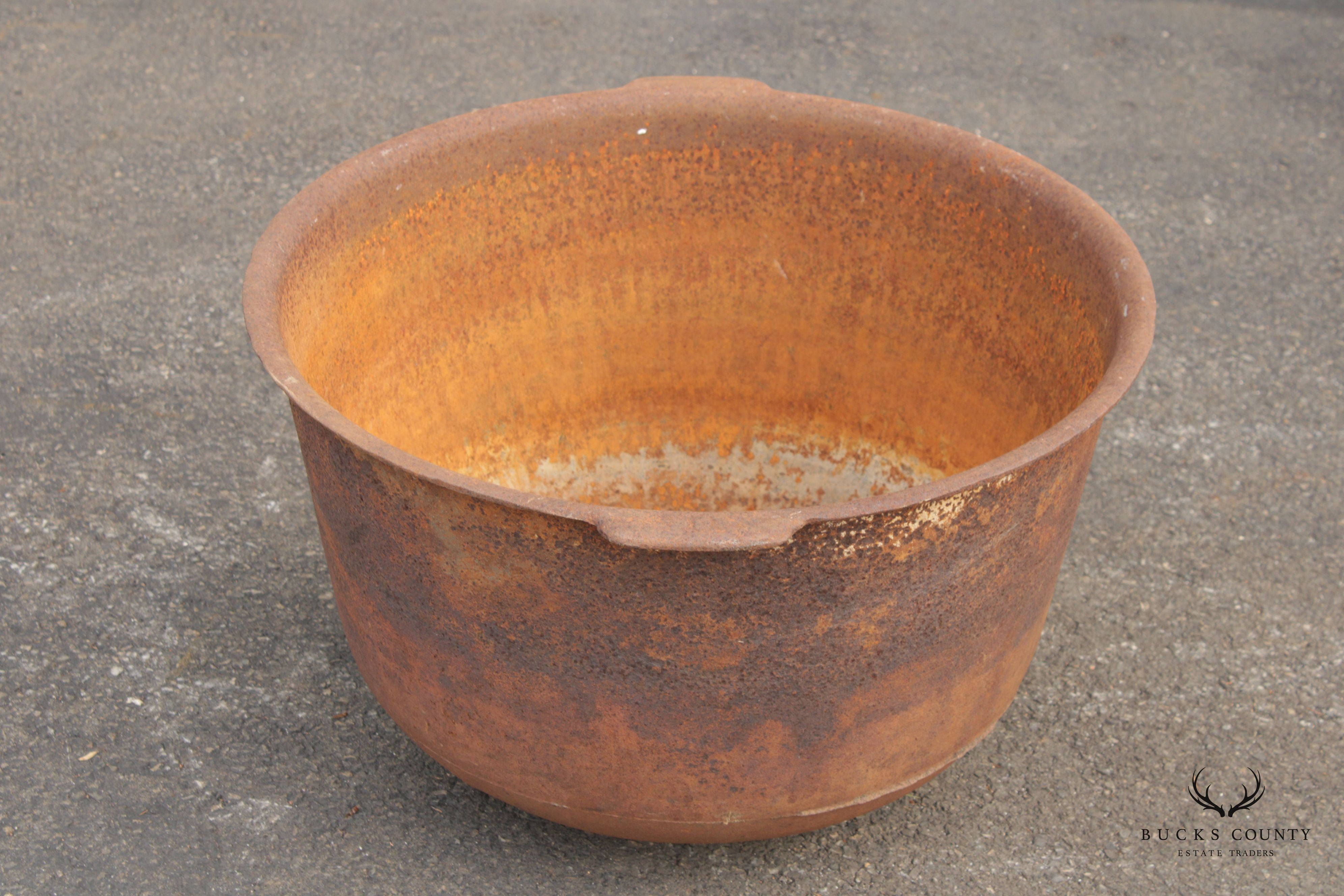 Antique Rustic Large Cast Iron Cauldron