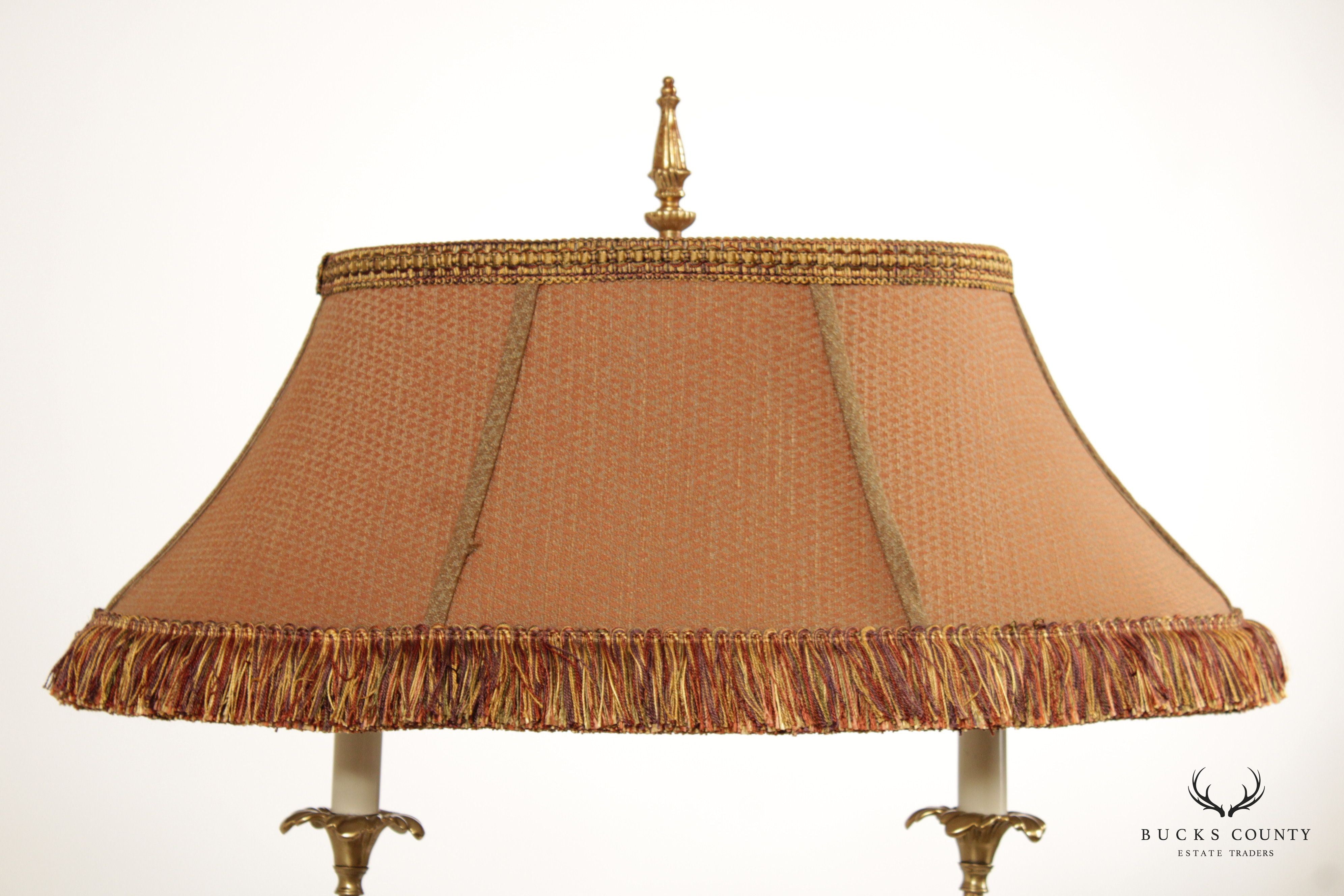 Frederick Cooper Brass and Marble Urn-Form Bouillotte Table Lamp