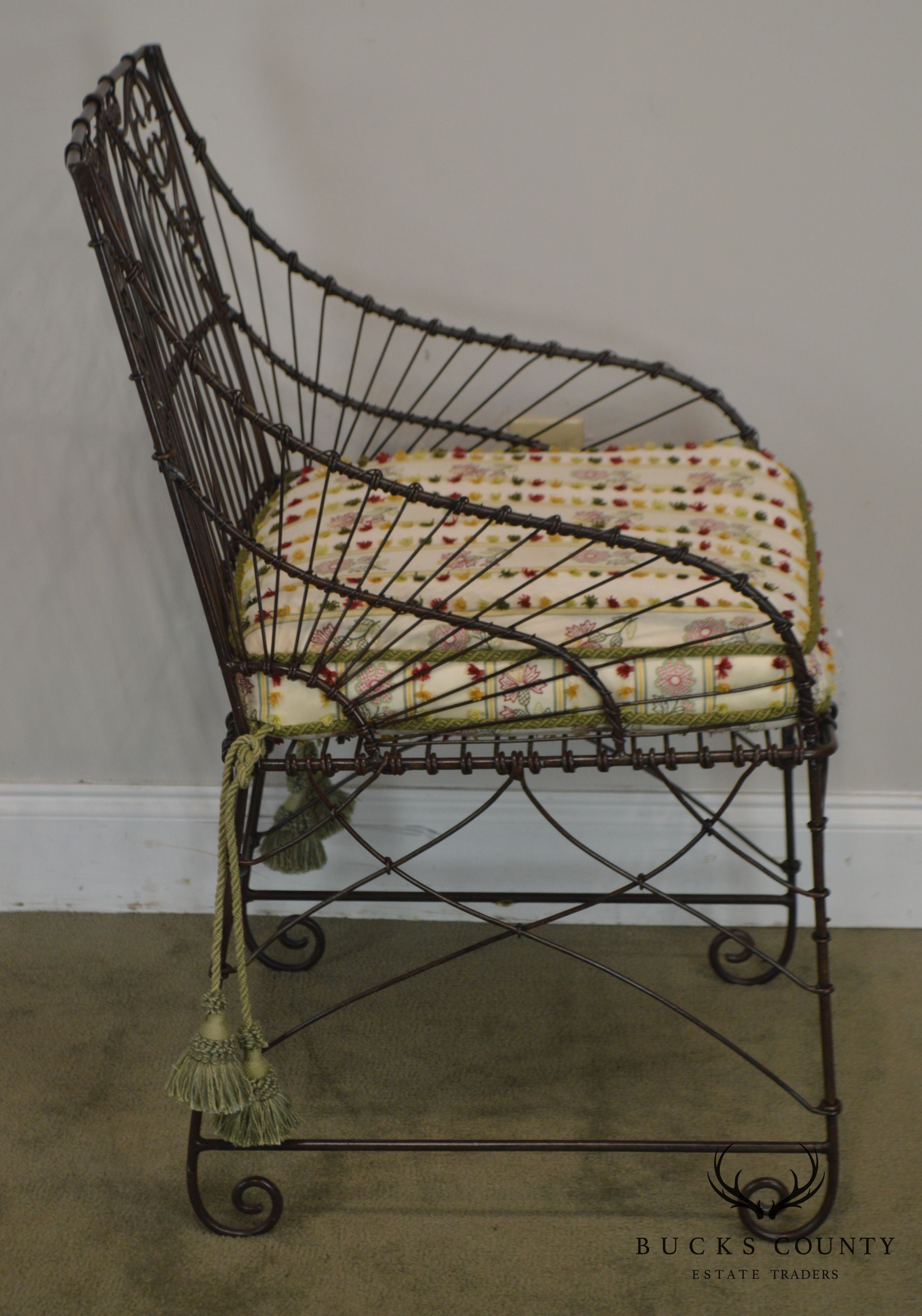 Palecek Victorian Style Metal Wire Armchair