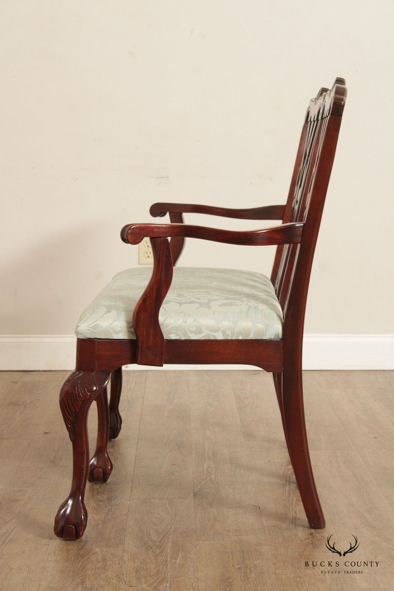 Statesville Chair Company Chippendale Carved Mahogany Settee