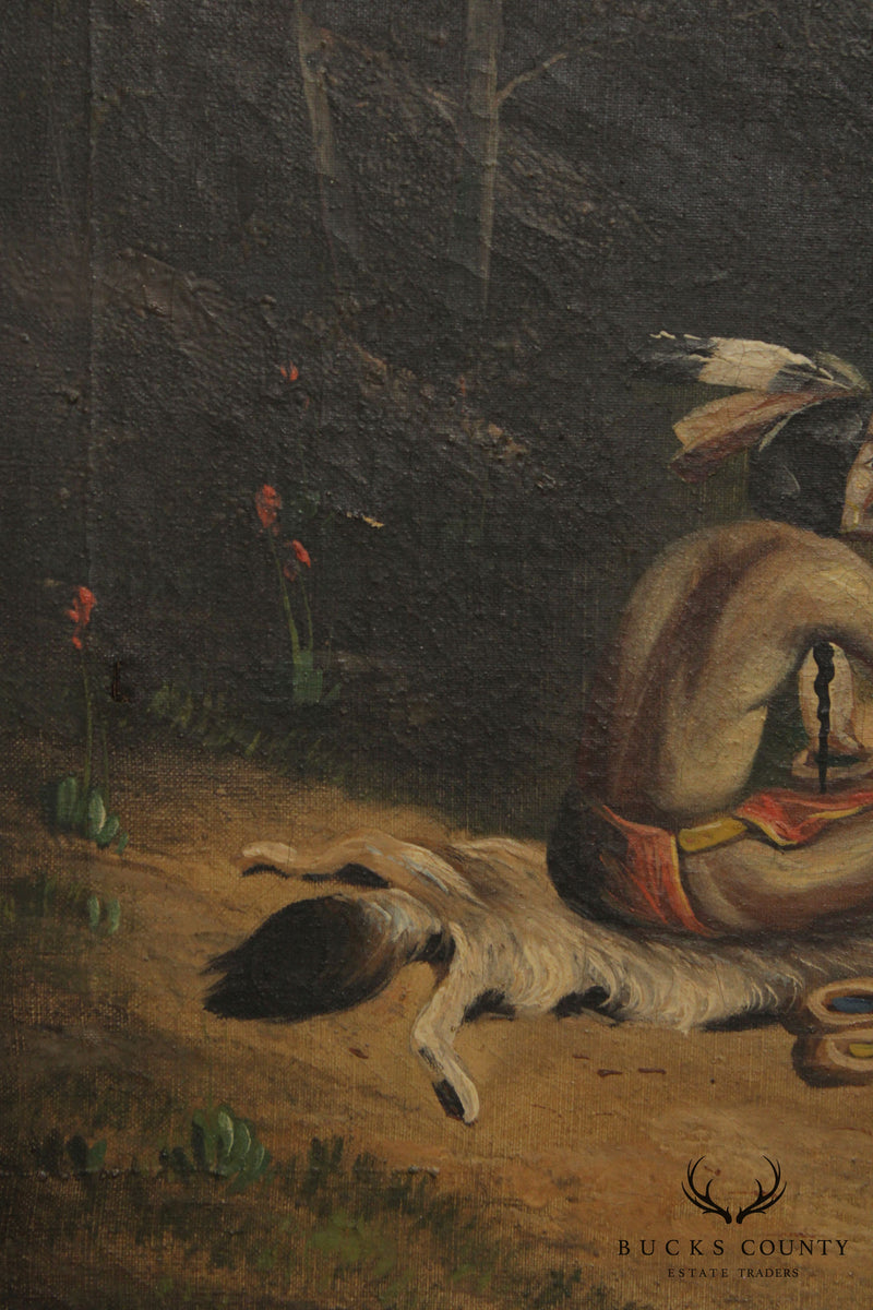 Early 20th C. Native American Oil Painting