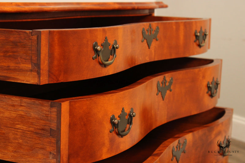 The Federalist Hand Crafted Flame Birch Oxbow Chest of Drawers