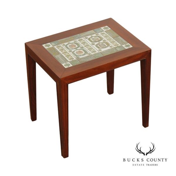 Danish Furniture Makers Control Modern Tile Top Rosewood Tile Top Table