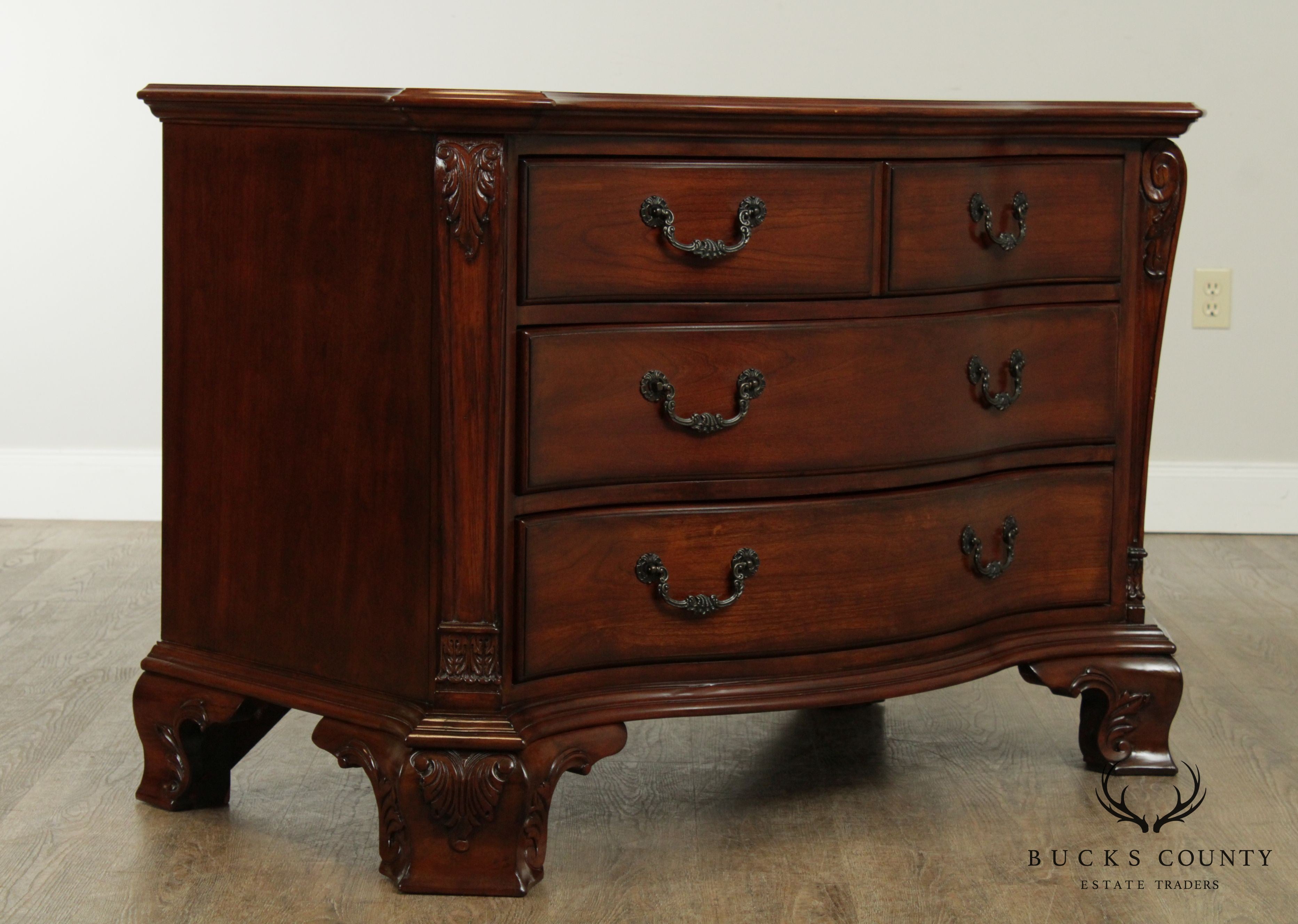 Georgian Style Cherry Serpentine Chest of Drawers