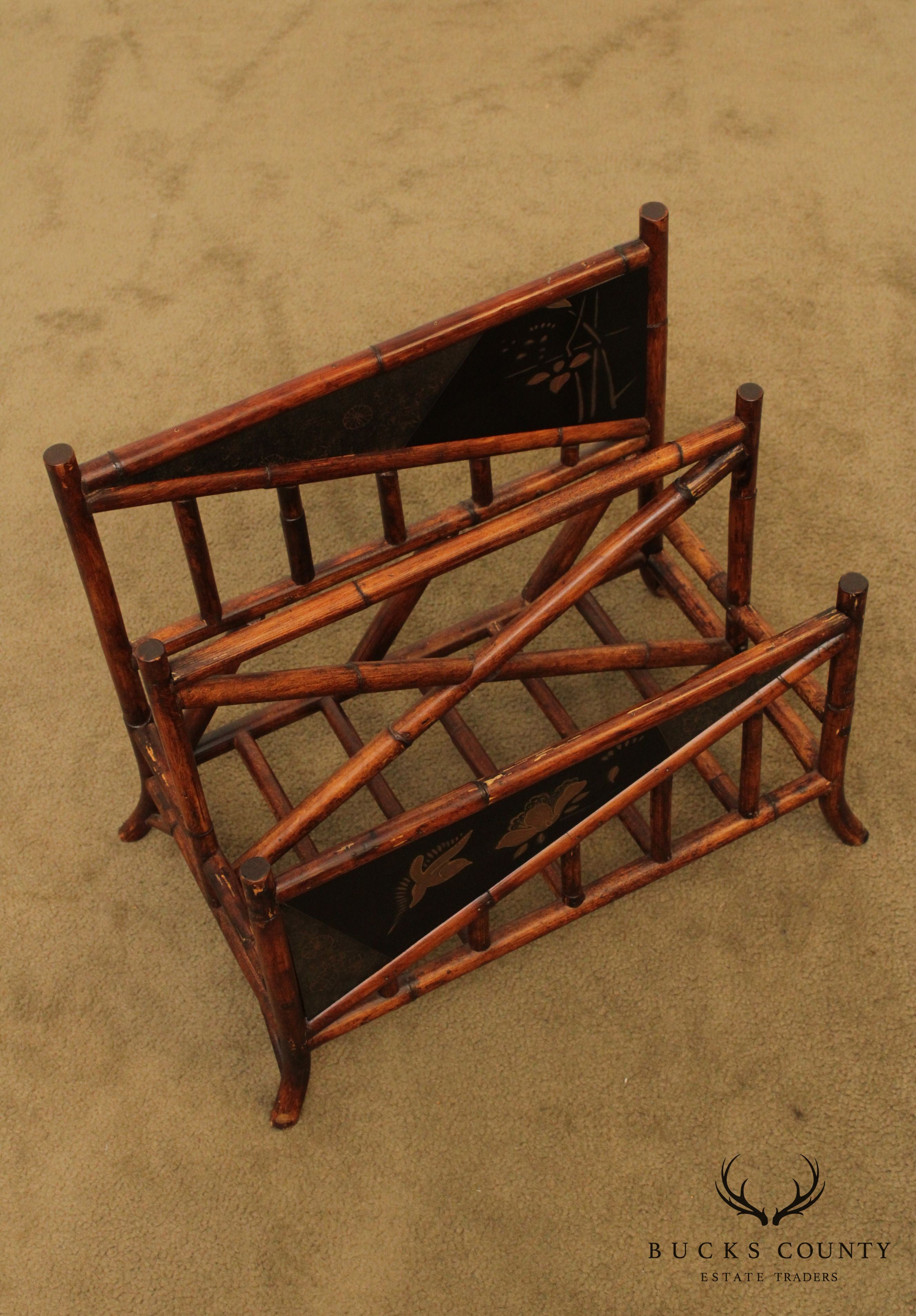 Palecek Victorian Style Bamboo Magazine Rack