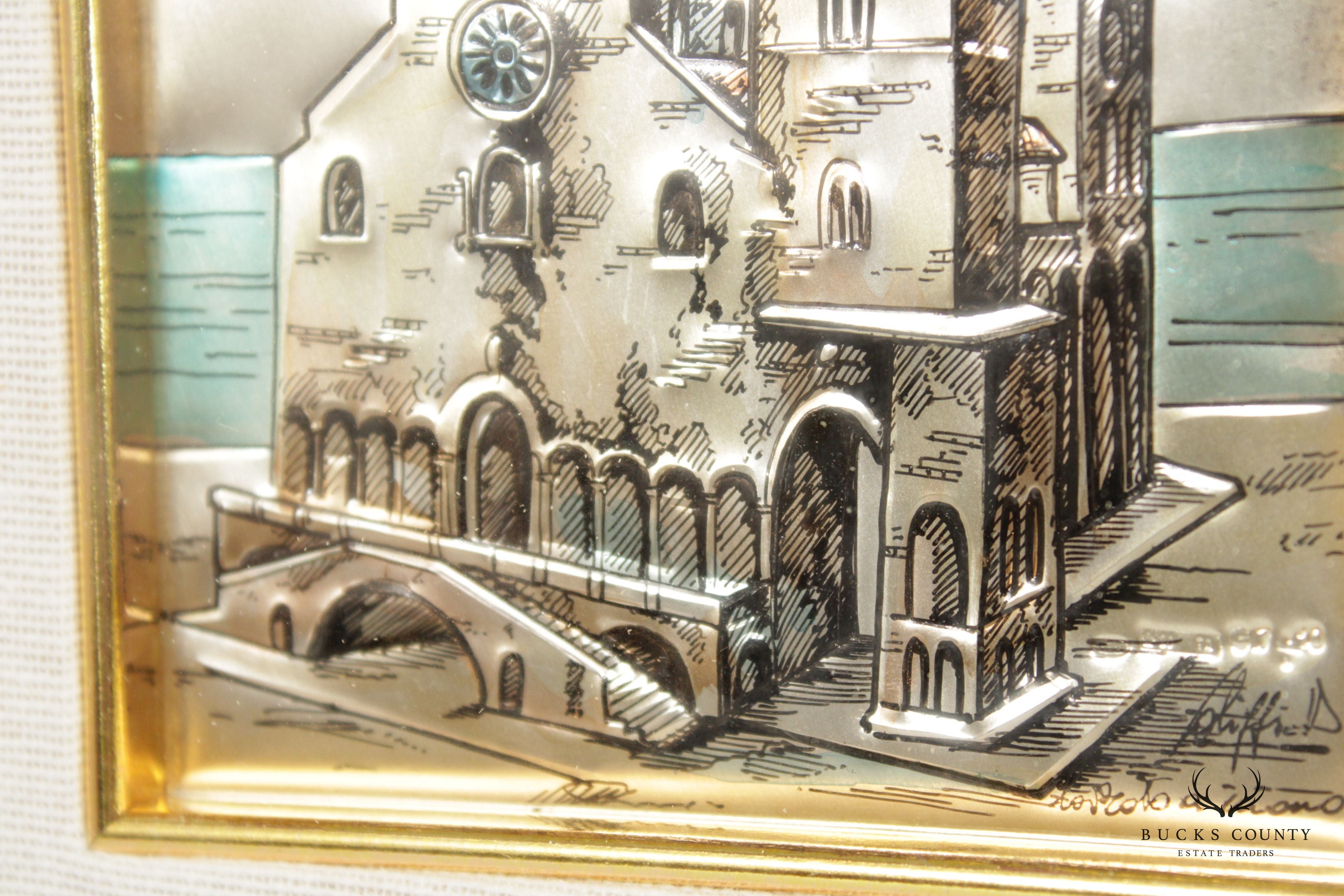 Italian 'La Cattedrale, Trani' Sterling Silver Relief Wall Art