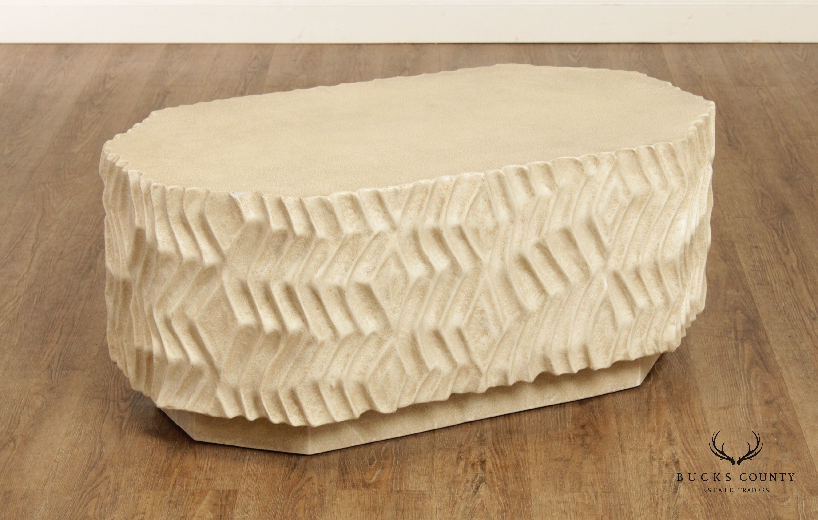 Postmodern Style Sculptural Plaster Coffee Table