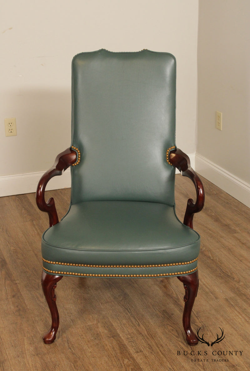Leathercrafts Queen Anne Style Leather Armchair