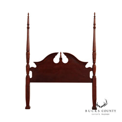 Chippendale Style Cherry Rice Carved Queen Size Poster Bed Headboard