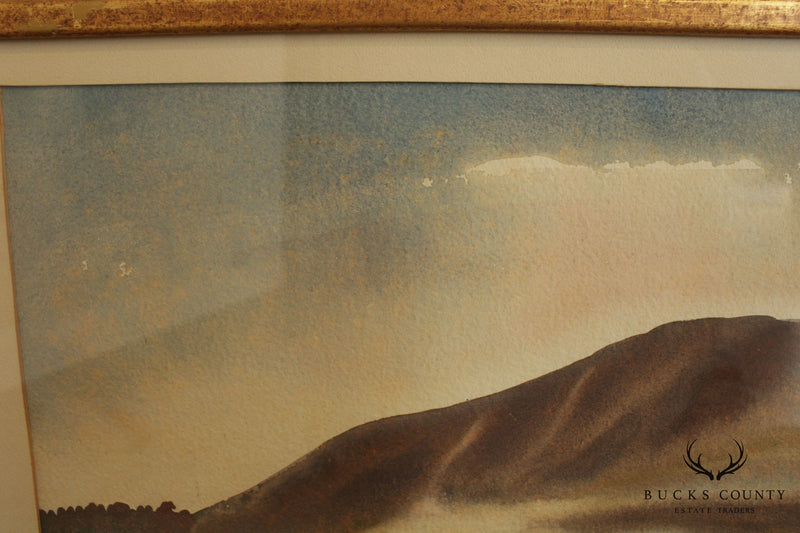 William Montgomery Framed "California" Watercolor Painting Signed