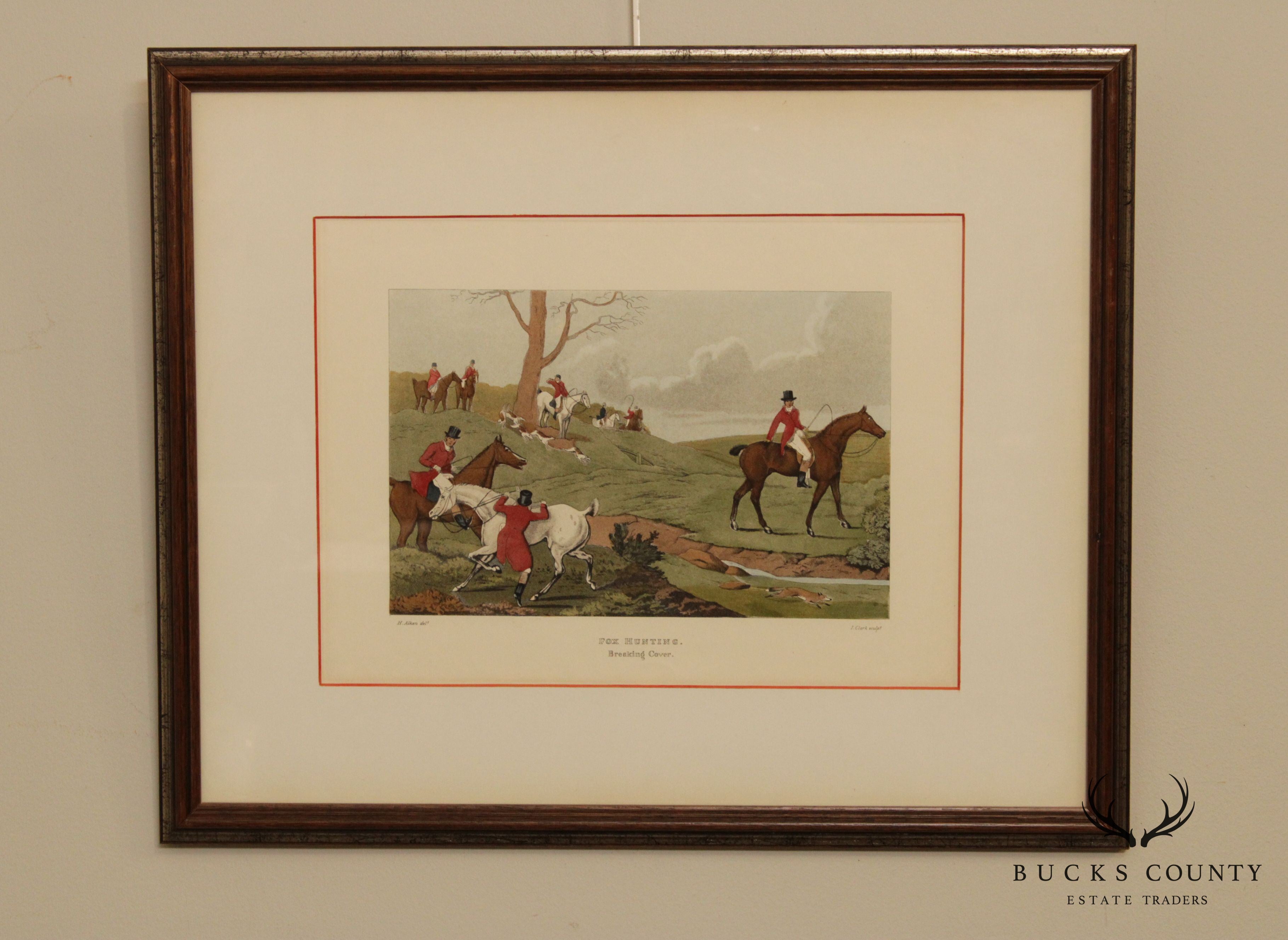 Henry Thomas Alken 'Fox Hunting' Breaking Cover Vintage Framed Art Print