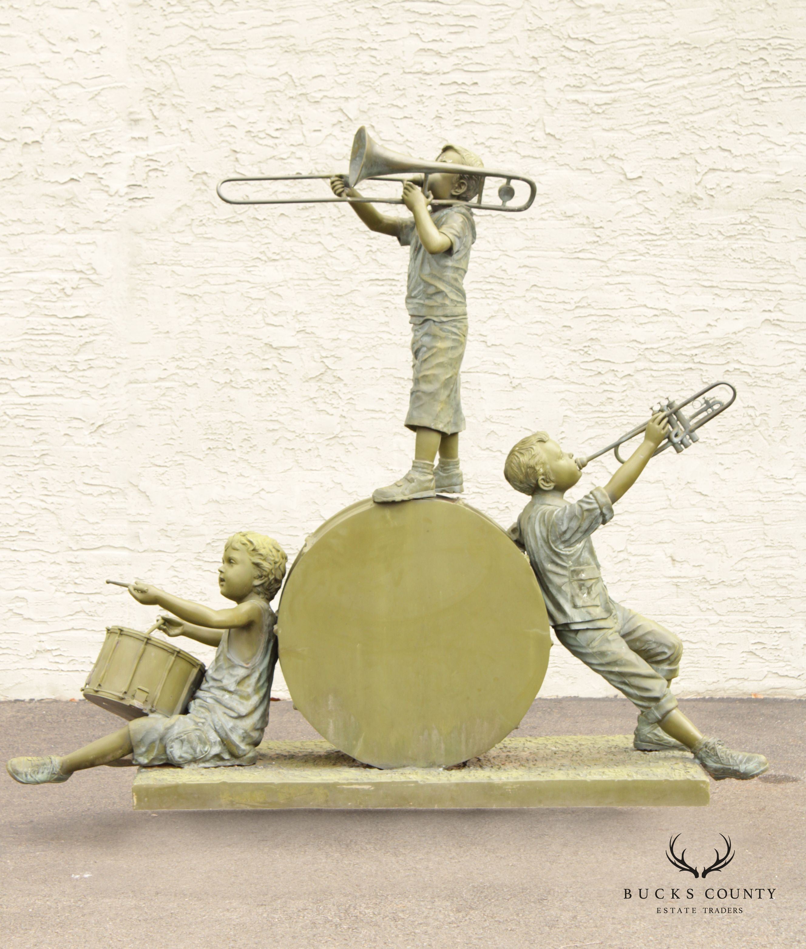 Jim Davidson Children's Band Bronze Monumental Outdoor Sculpture