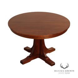 `Stickley Mission Collection Round Cherry Extendable Dining Table