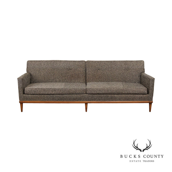 Vintage Mid Century Modern Lawson Style Sofa On Walnut Base