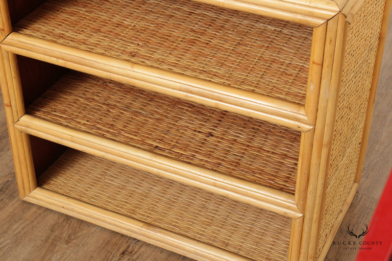 Vintage Wicker and Bamboo Etagere