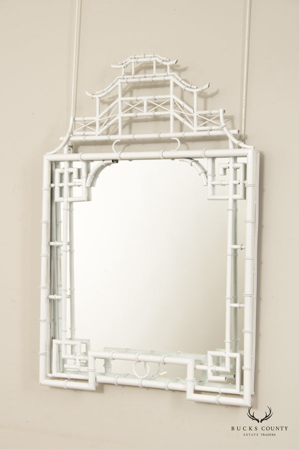 Chinoiserie Style Faux Bamboo Pagoda Wall Mirror