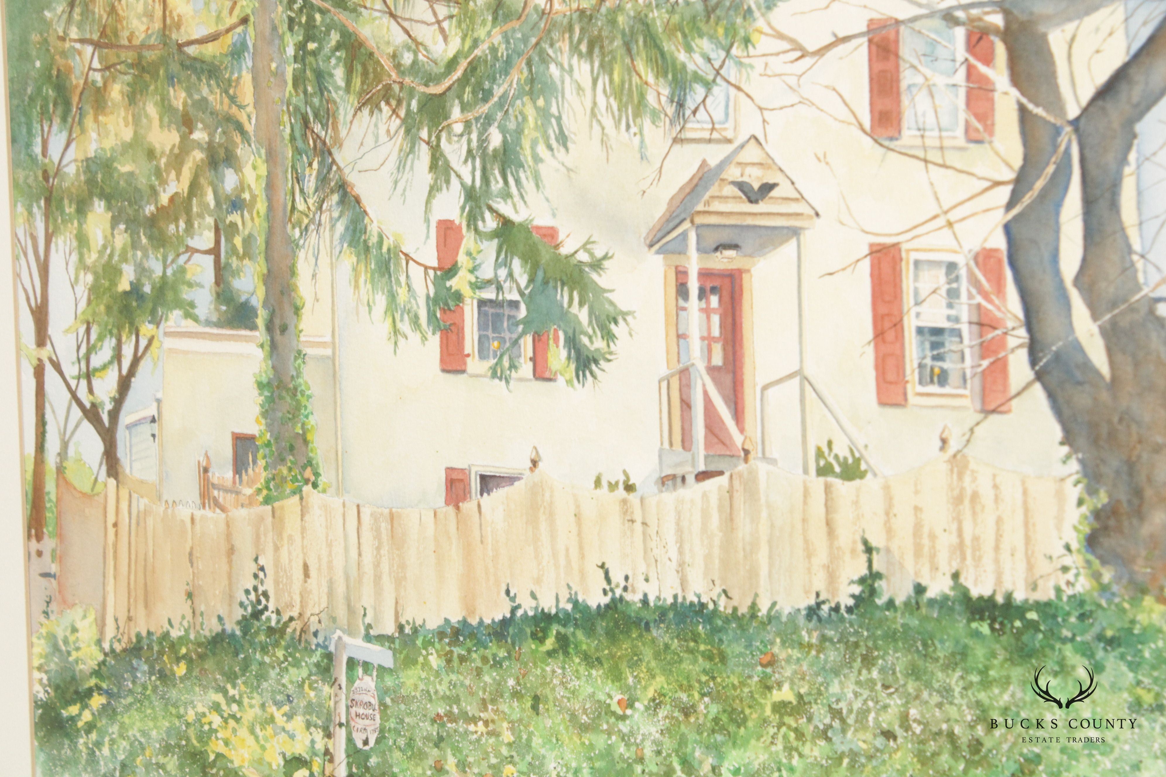 Sandy Busch 'Skrobul House' Watercolor Print, Custom Framed