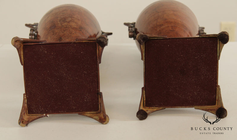 Regency Style Pair of Painted Metal Urns