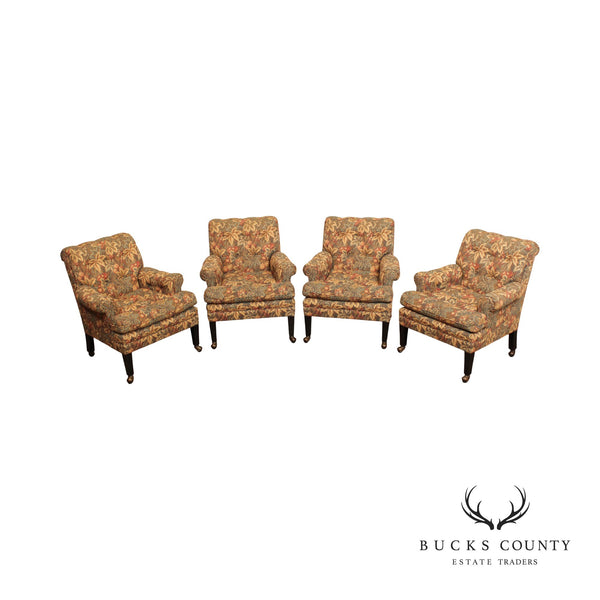 Cabot Wrenn Set Of Four Custom Upholstered Club Chairs