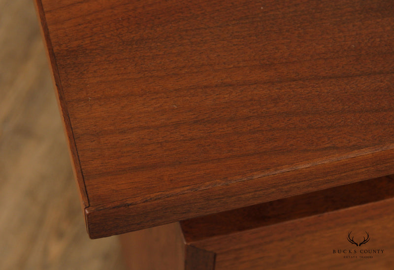 Mid Century Modern Walnut Floating Pedestal Executive Desk