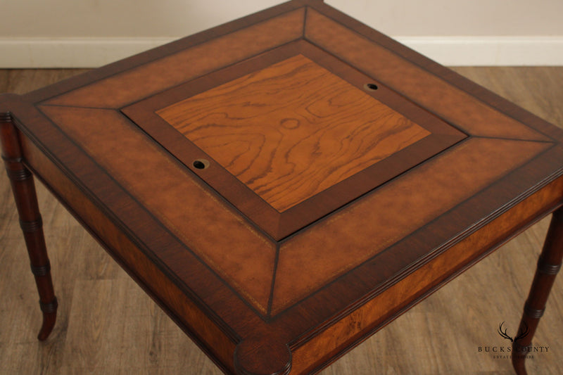 Ethan Allen Regency Style Fax Bamboo Games Table