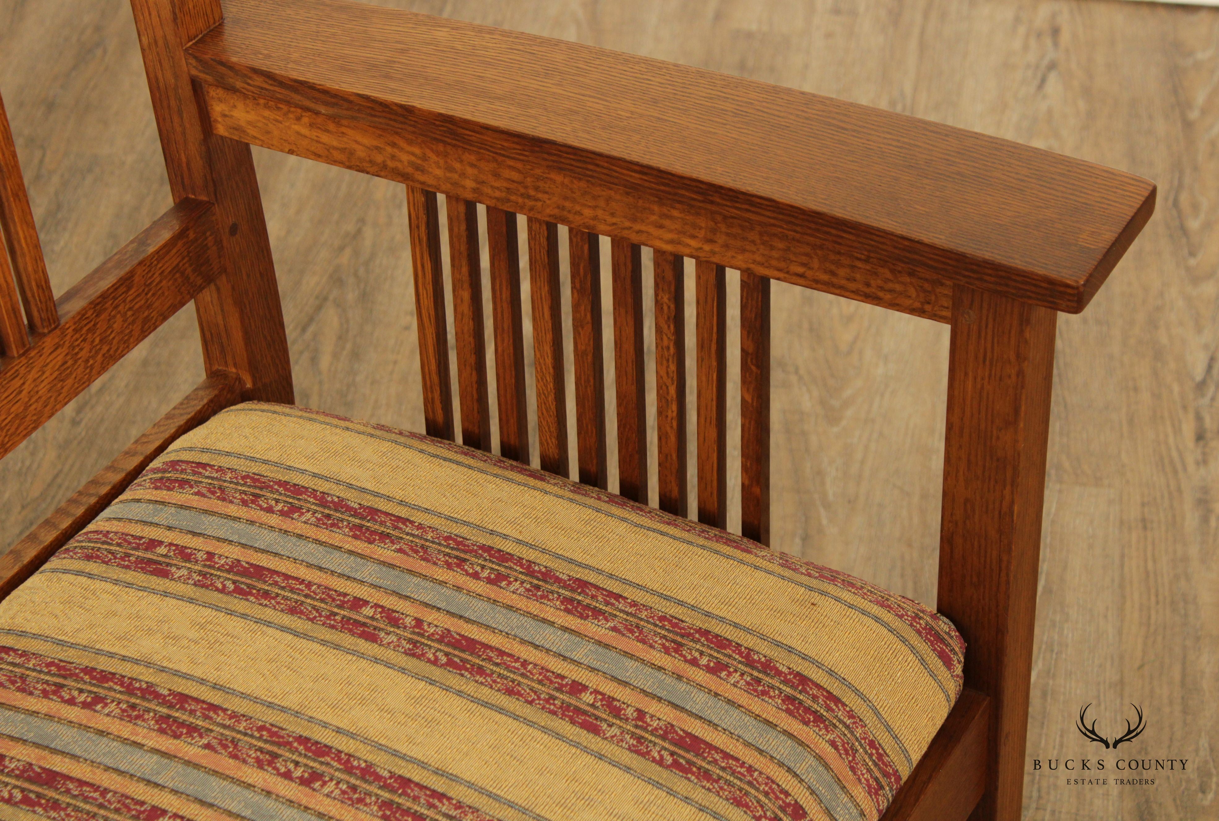 Stickley Mission Collection Oak Spindle Settee