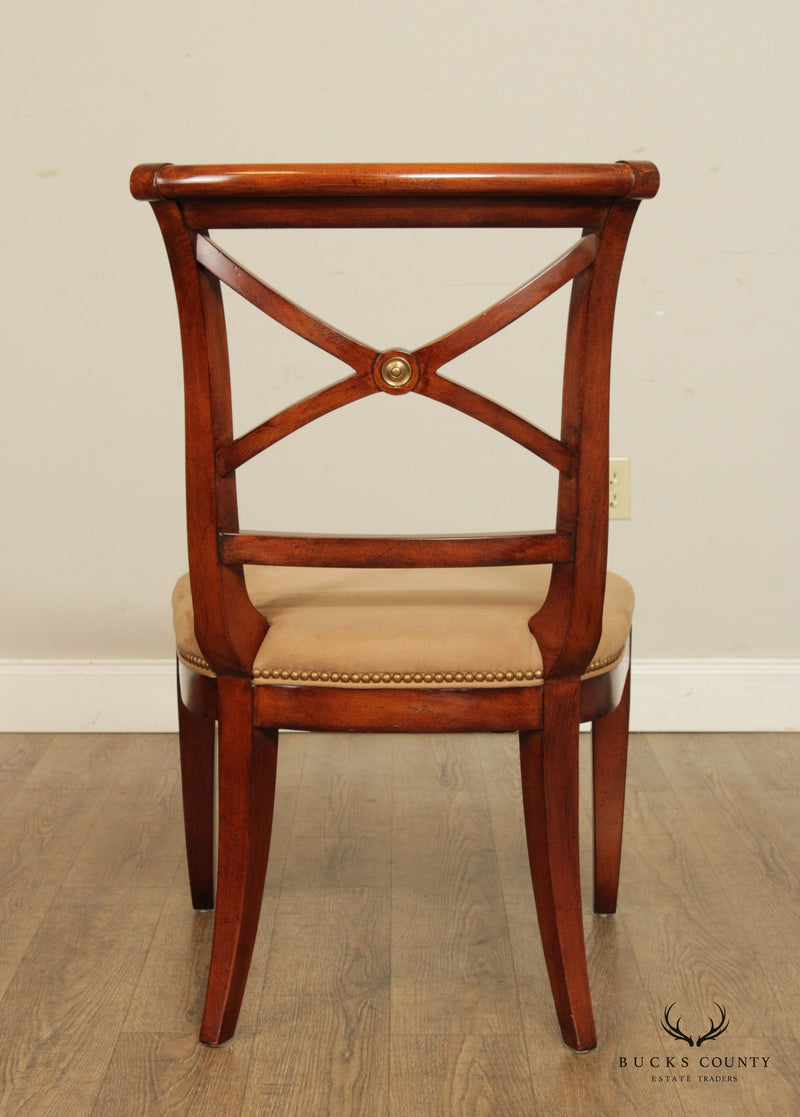 Hickory White Regency Set Six X Back Dining Chairs