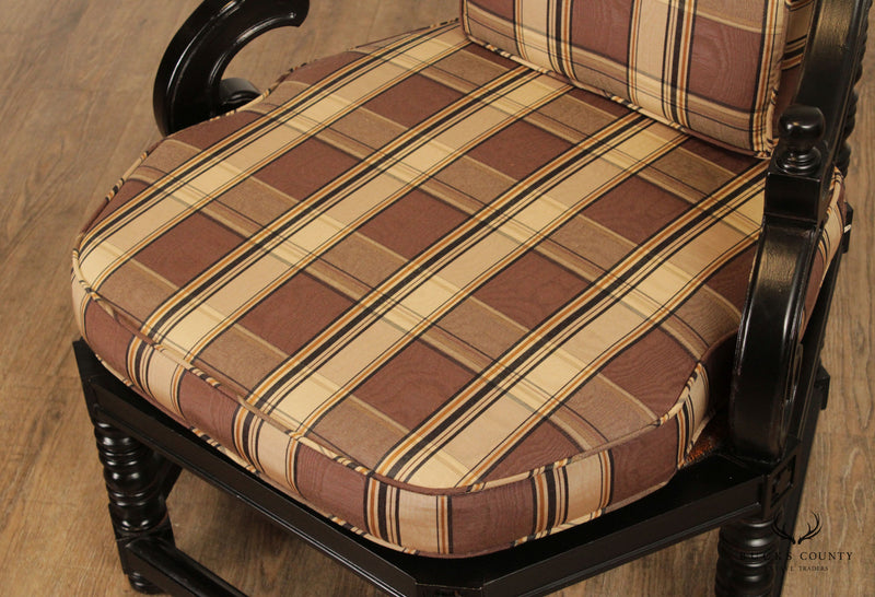 Mid Century Italian Lacquered Pair of Arm Chairs
