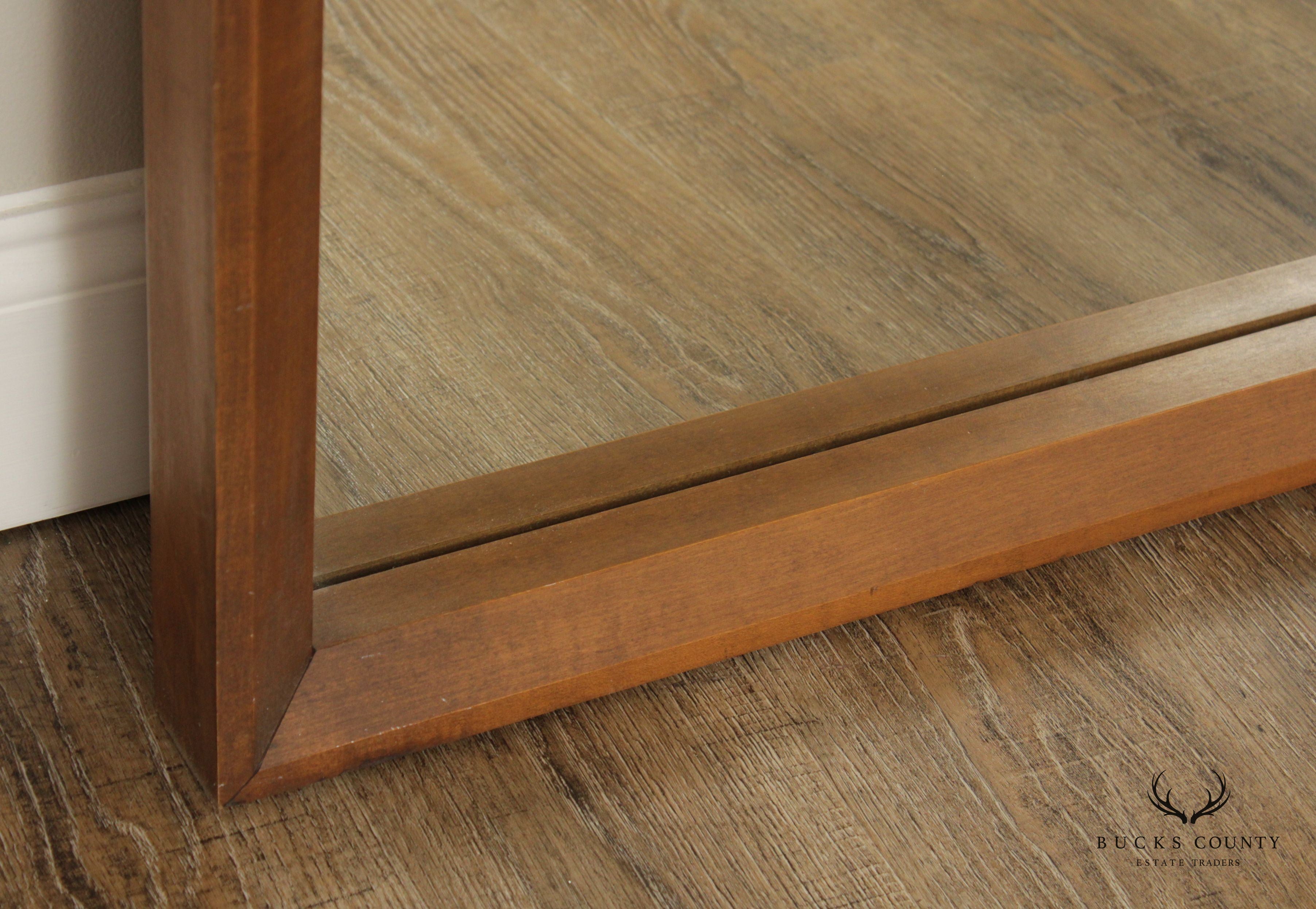 TOBAGO MID CENTURY MODERN SCULPTED WALNUT FRAME MIRROR