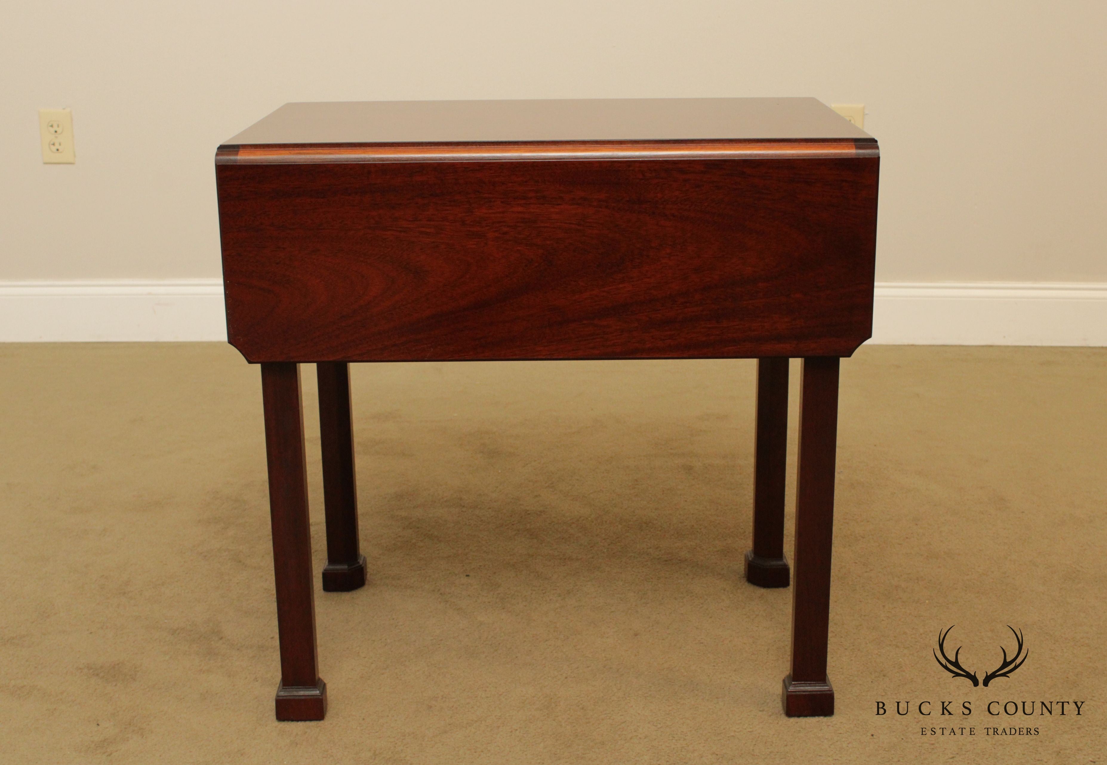 Custom Quality Chippendale Style Drop Leaf Pembroke Table