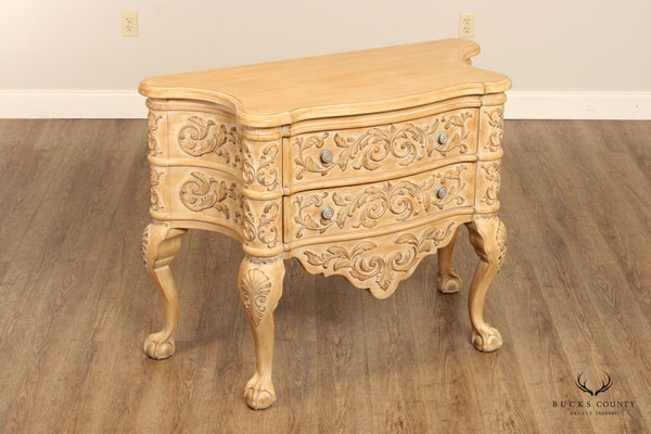 Century Baroque Style Carved and Painted Two-Drawer Chest