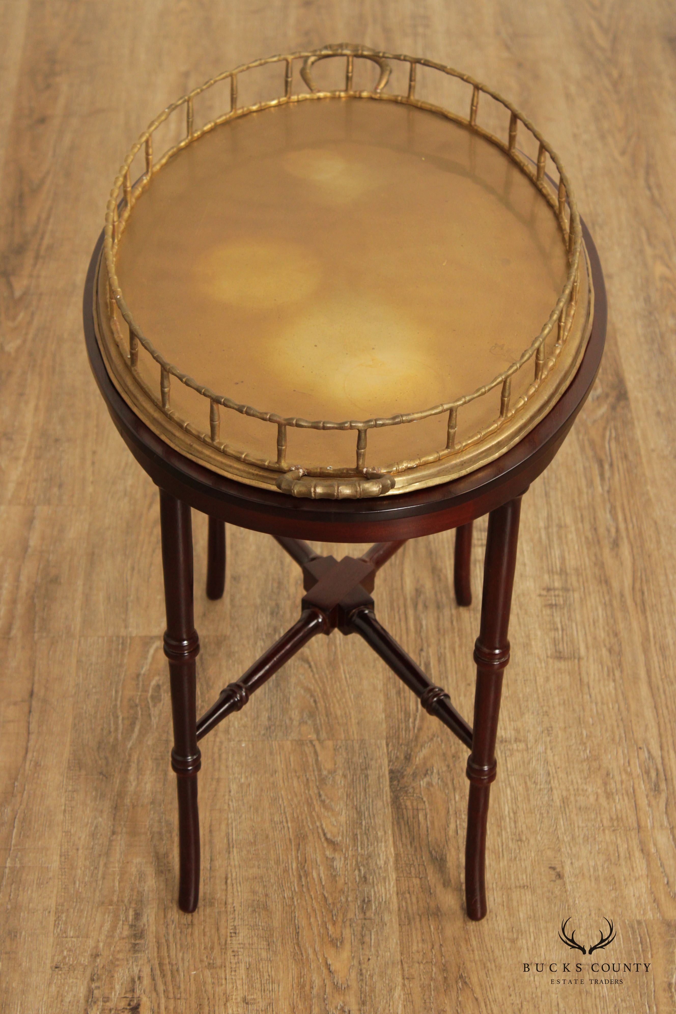 Regency Style Mahogany Brass Butler's Tray Table