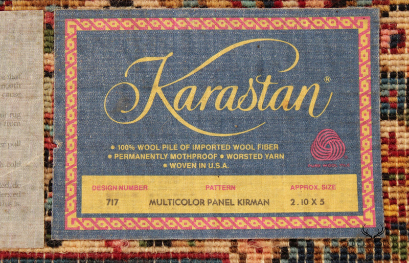 Karastan Vintage Multicolor Panel Kirman Wool Area Rug