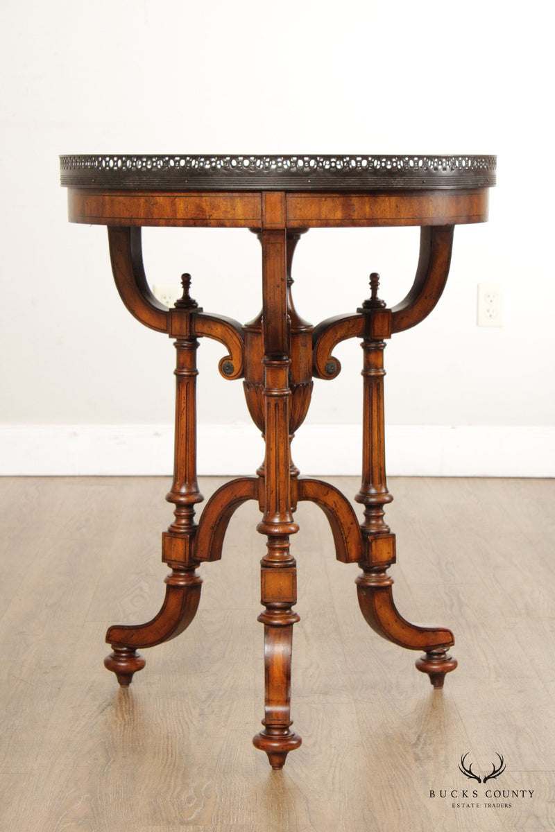 Maitland Smith Regency Style Round Mahogany Side Table