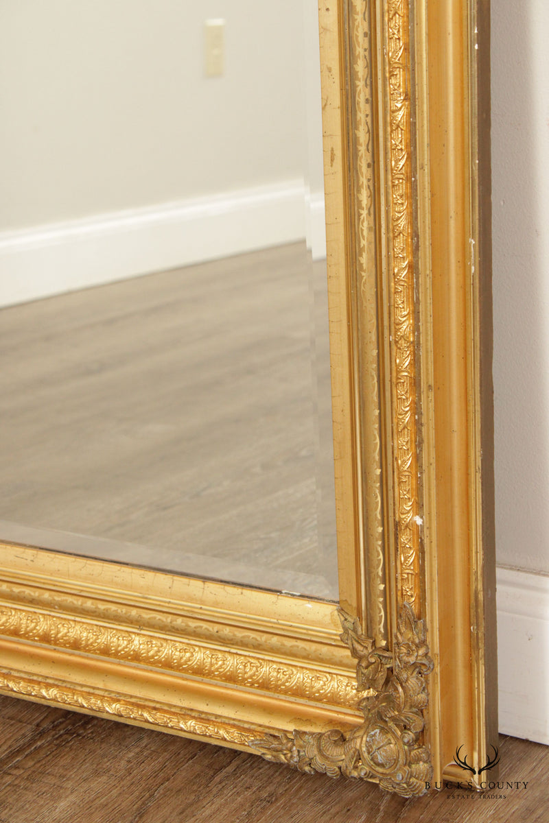 Antique Victorian Carved Giltwood Frame Wall Mirror