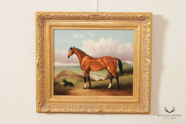 Vintage Equestrian Horse in Landscape Oil on Canvas, Signed 'P. English'