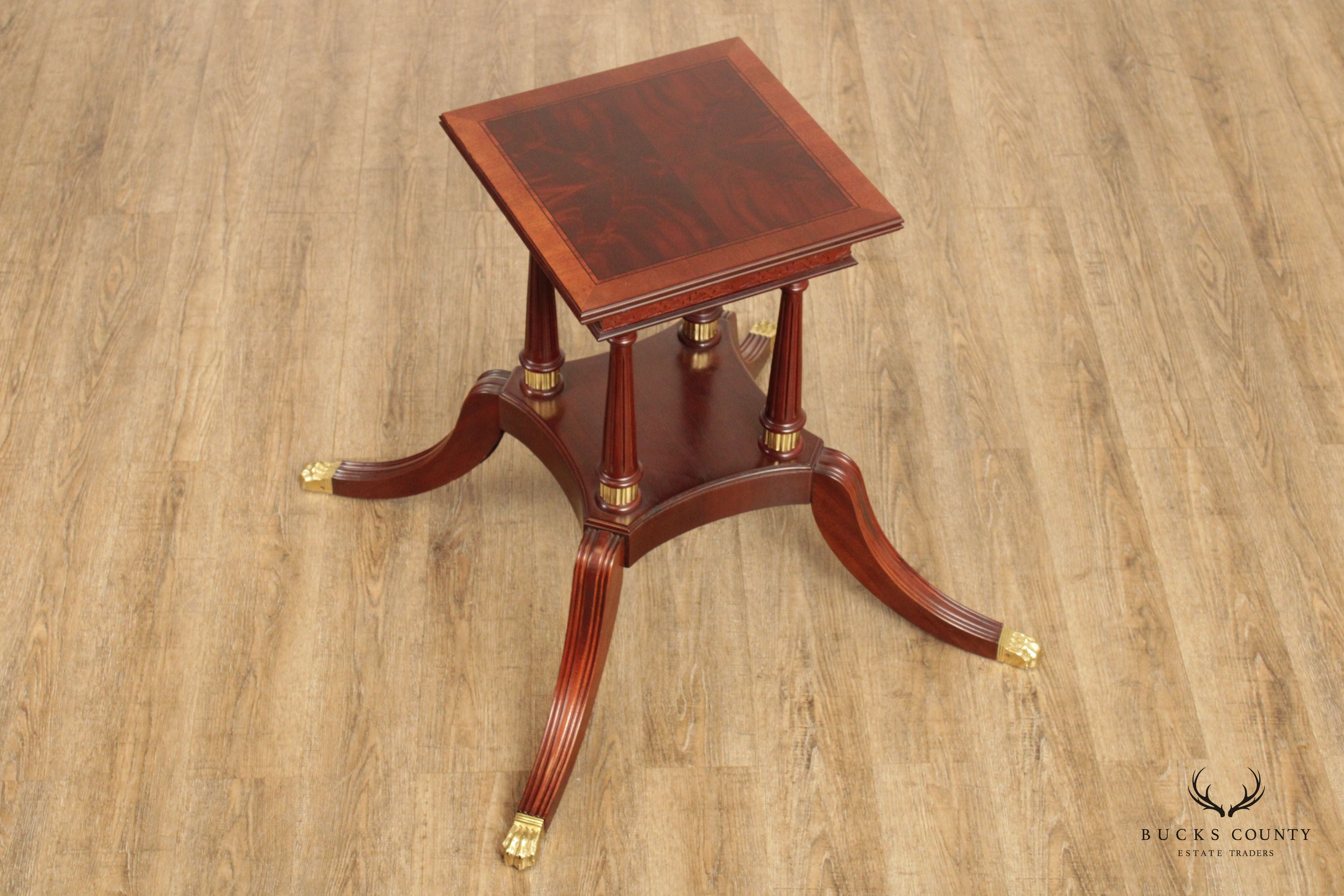 Craftique Regency Style Banded Mahogany Side Table