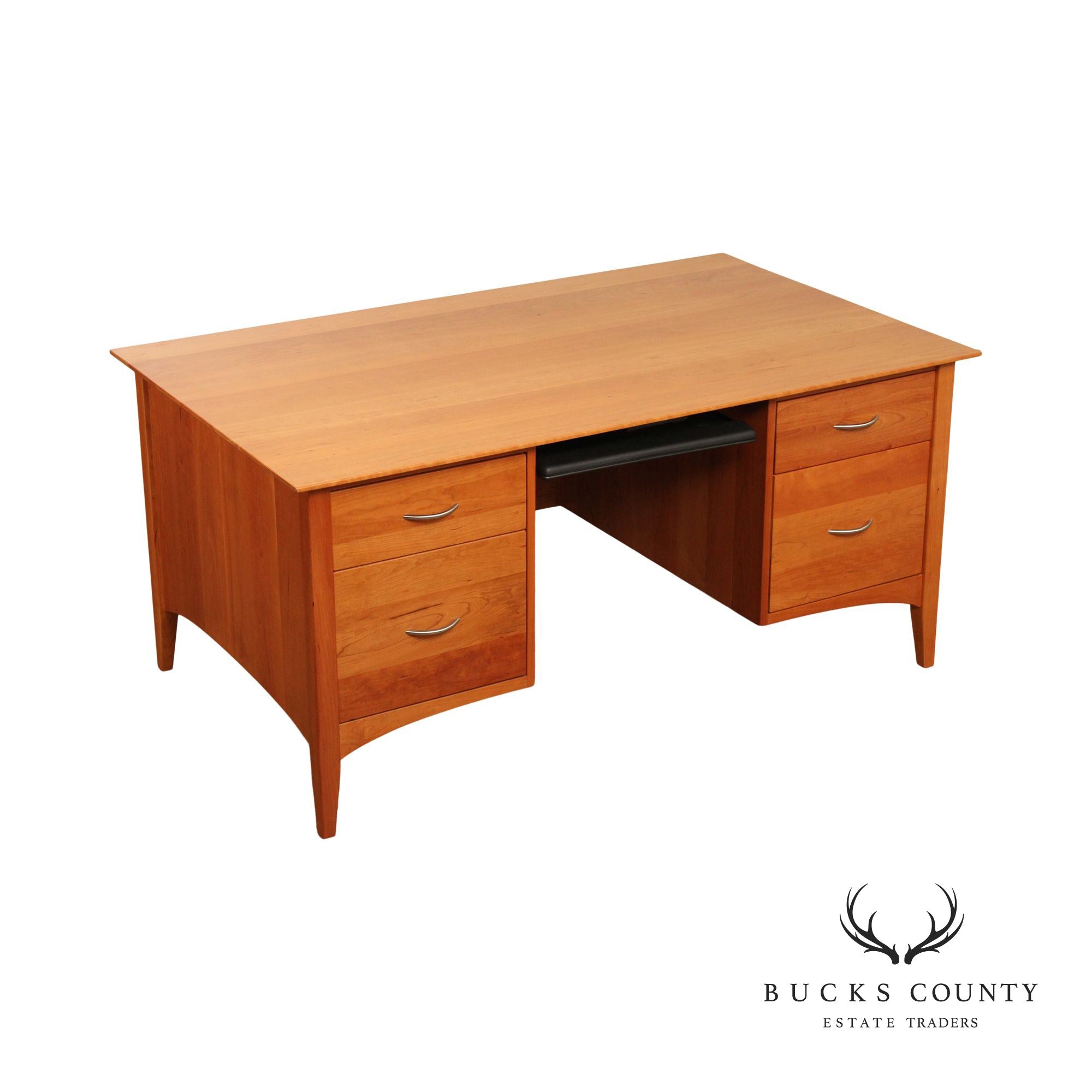 Modern Shaker Style Solid Cherry Executive Writing Desk