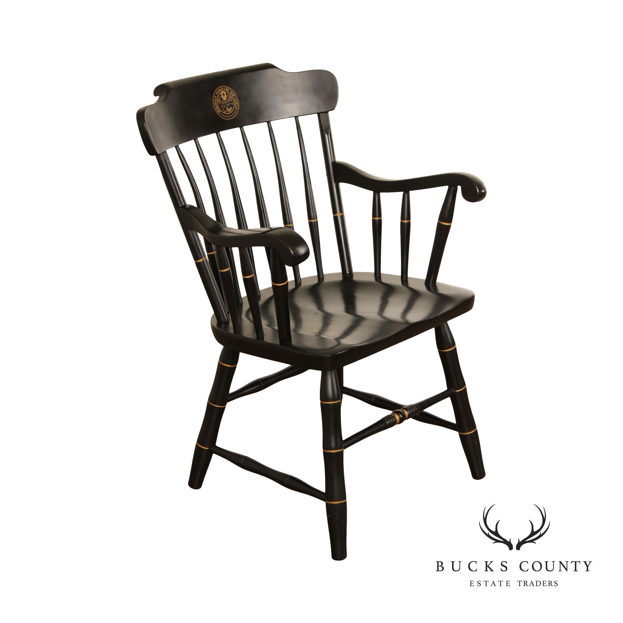 Moravian Seminary For Girls Black Painted Windsor Armchair