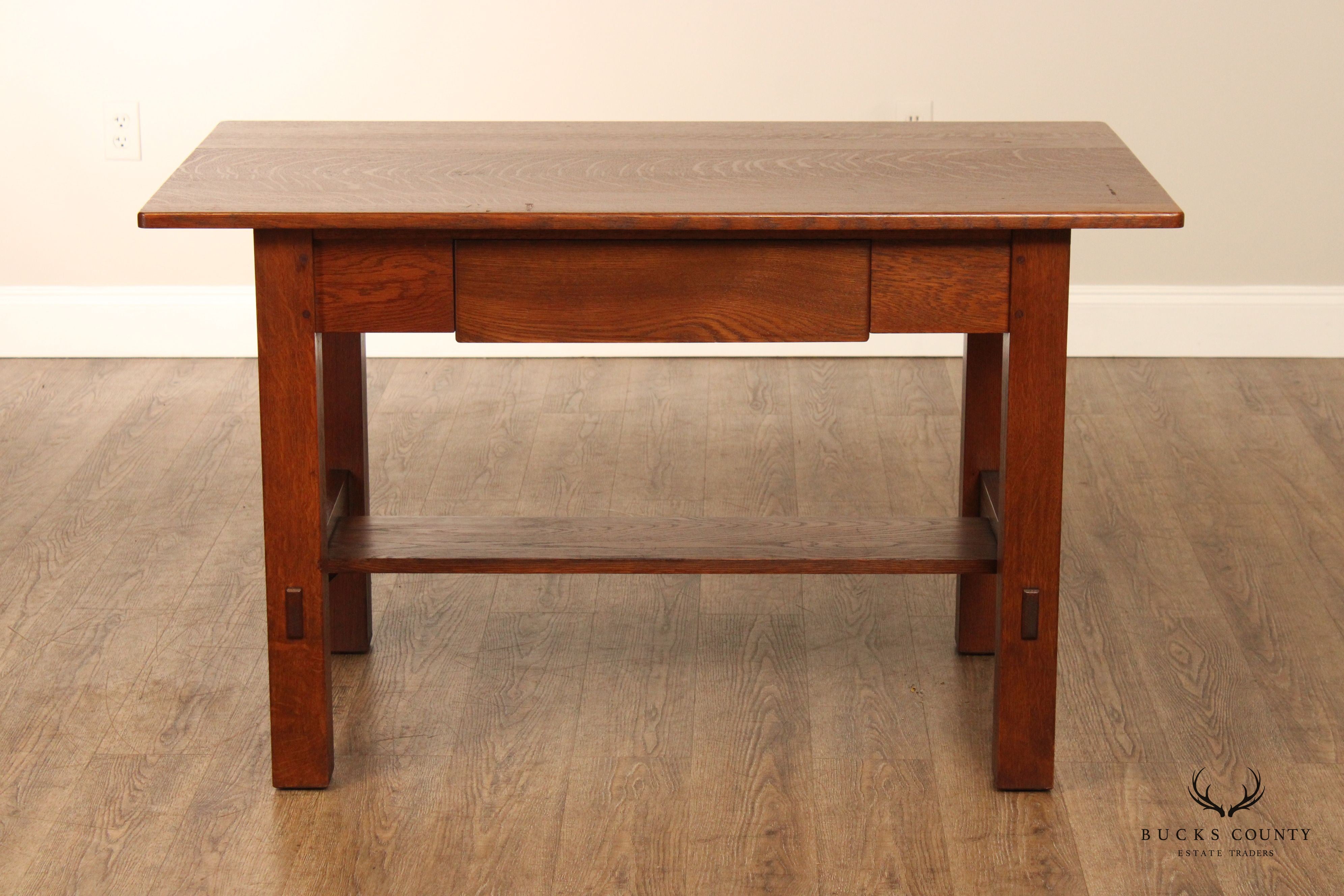 Limbert Mission Oak Library Table or Writing Desk