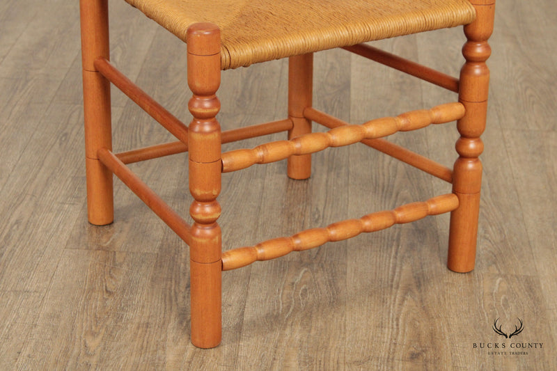 Custom Crafted Maple Ladderback Rush Seat Dining Chair