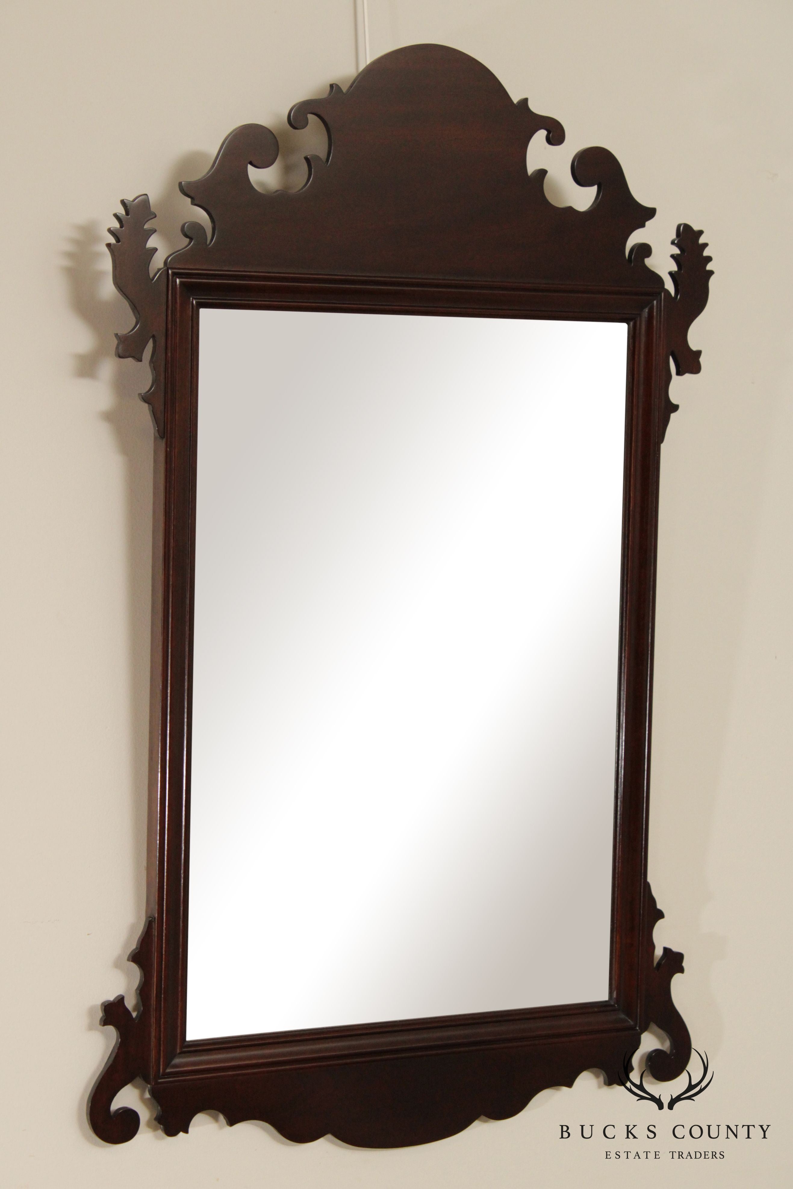 Stickley Chippendale Style Mahogany Wall Mirror