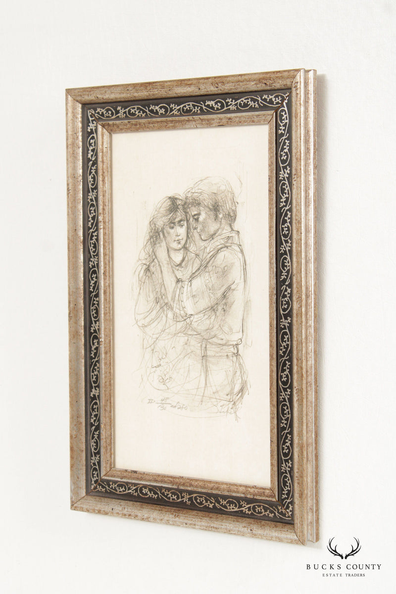 Edna Hibel Custom Framed Print, Young Couple