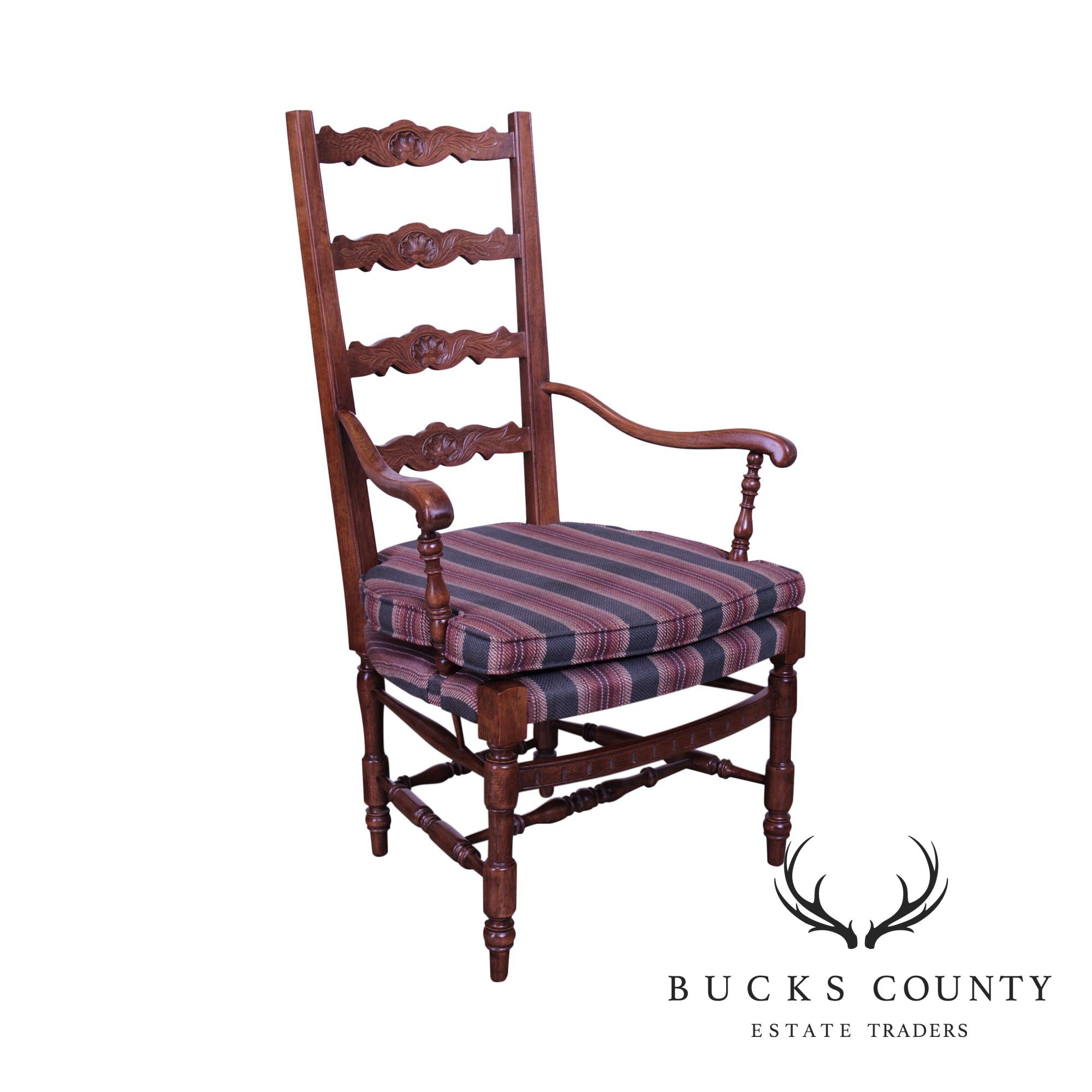 French Country Style Oak Ladderback Armchair