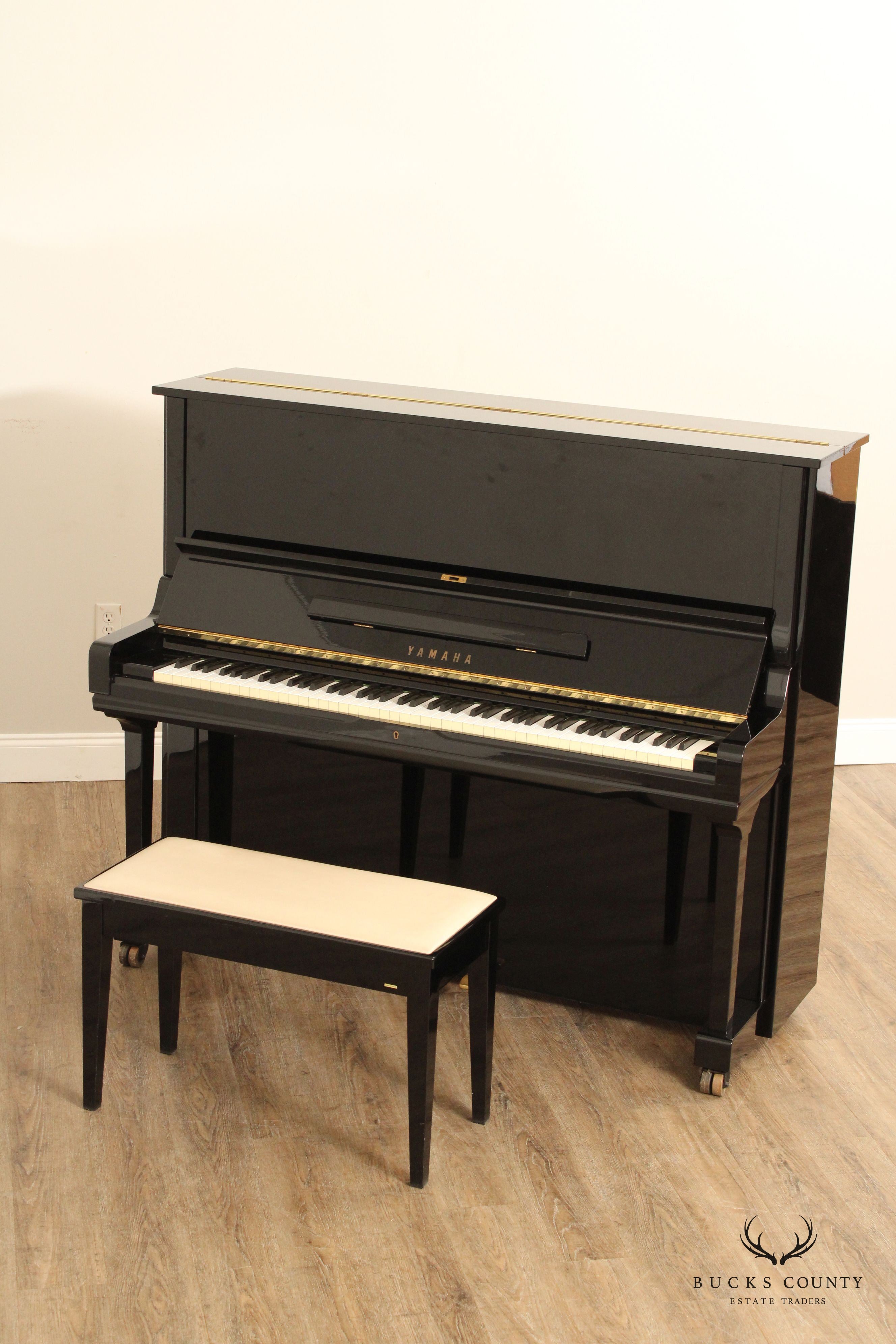 Yamaha 'U3' Ebonized Upright Piano with Bench