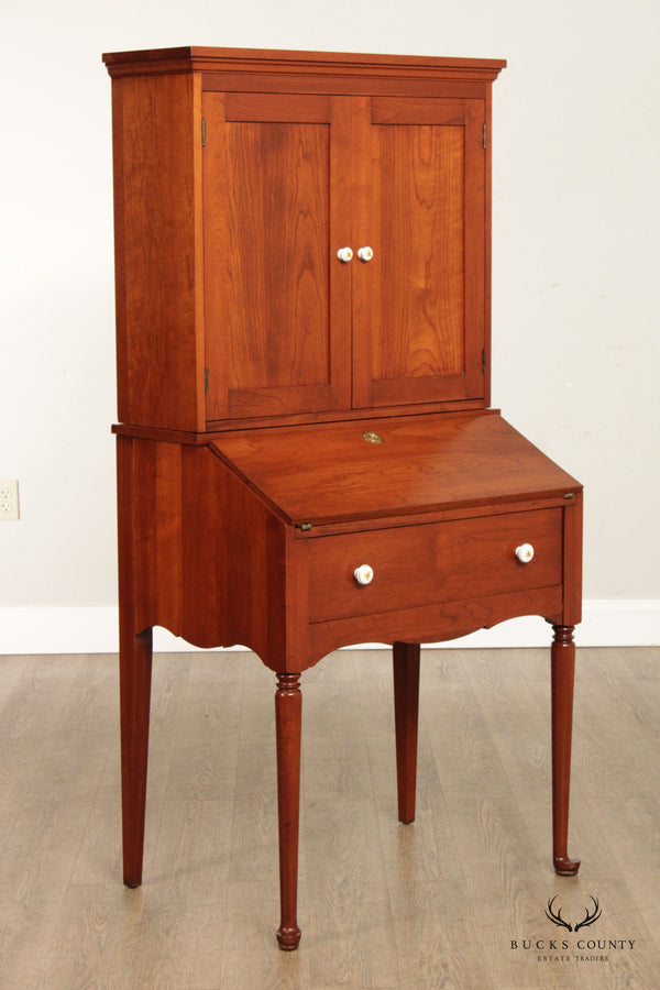 American Sheraton Style Cherry Secretary Writing Desk