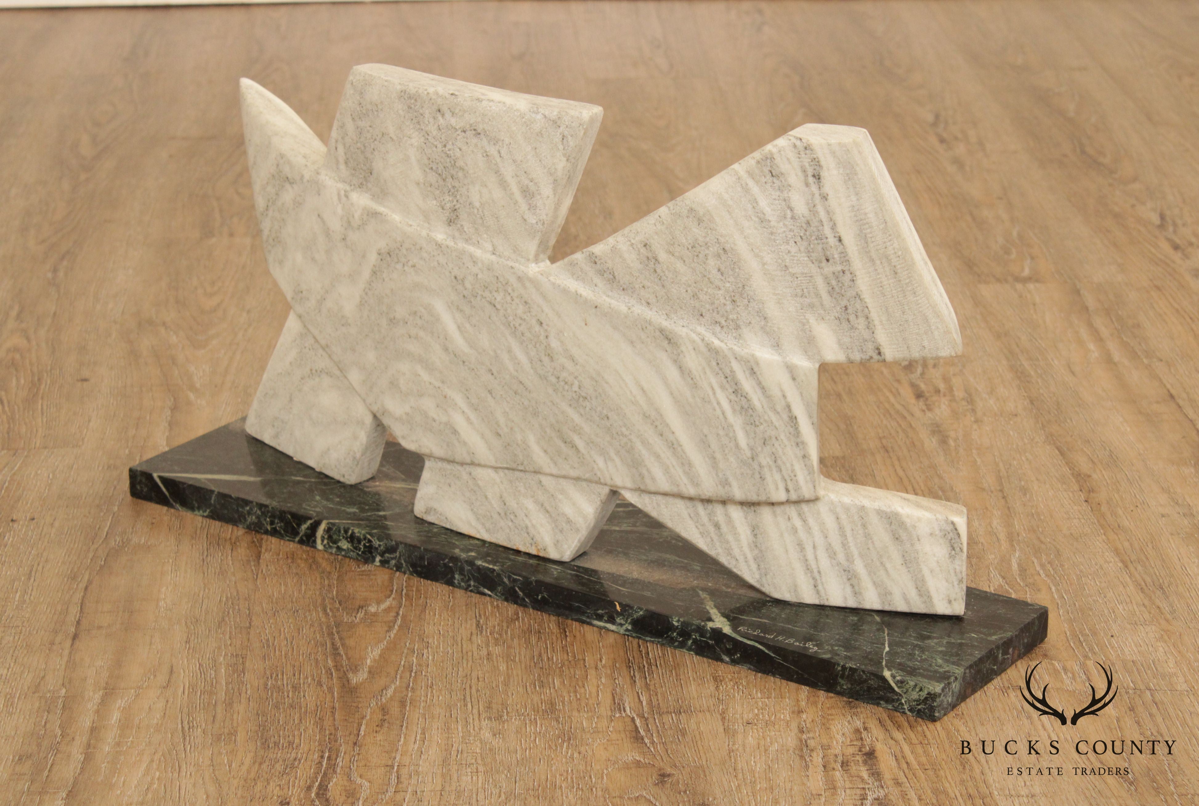 Richard H. Bailey Abstract Modernist Marble Sculpture