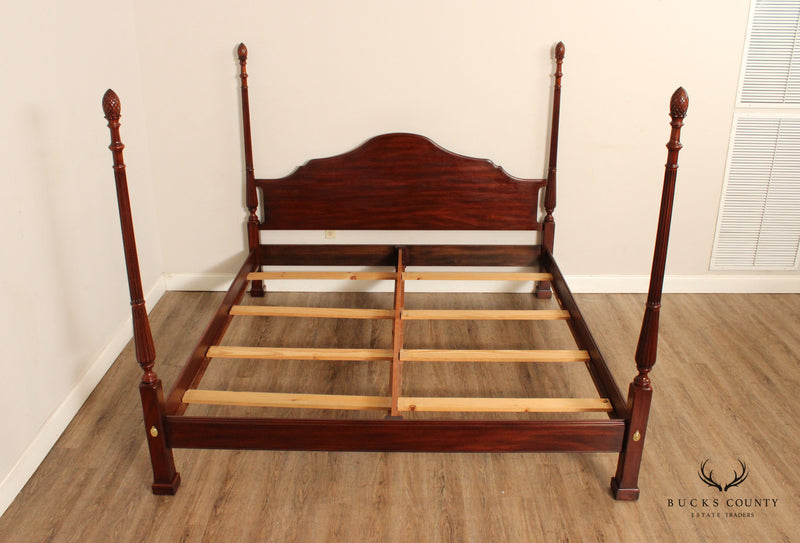 Henkel Harris Chippendale Style Mahogany King Size Poster Bed