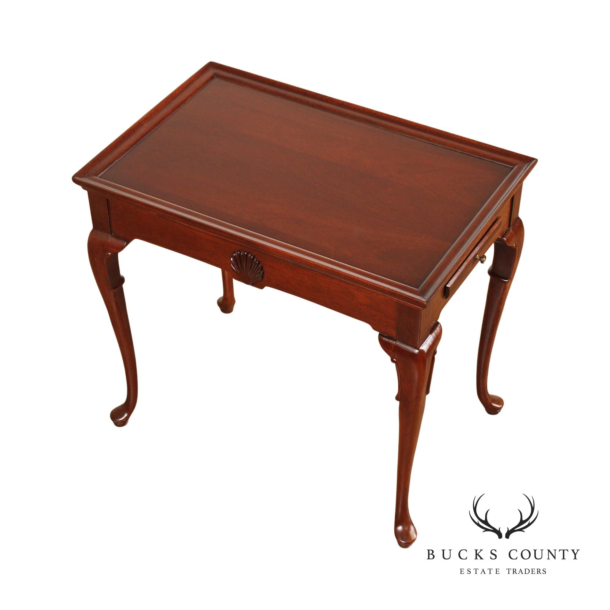 Queen Anne Style Mahogany Tea Side Table