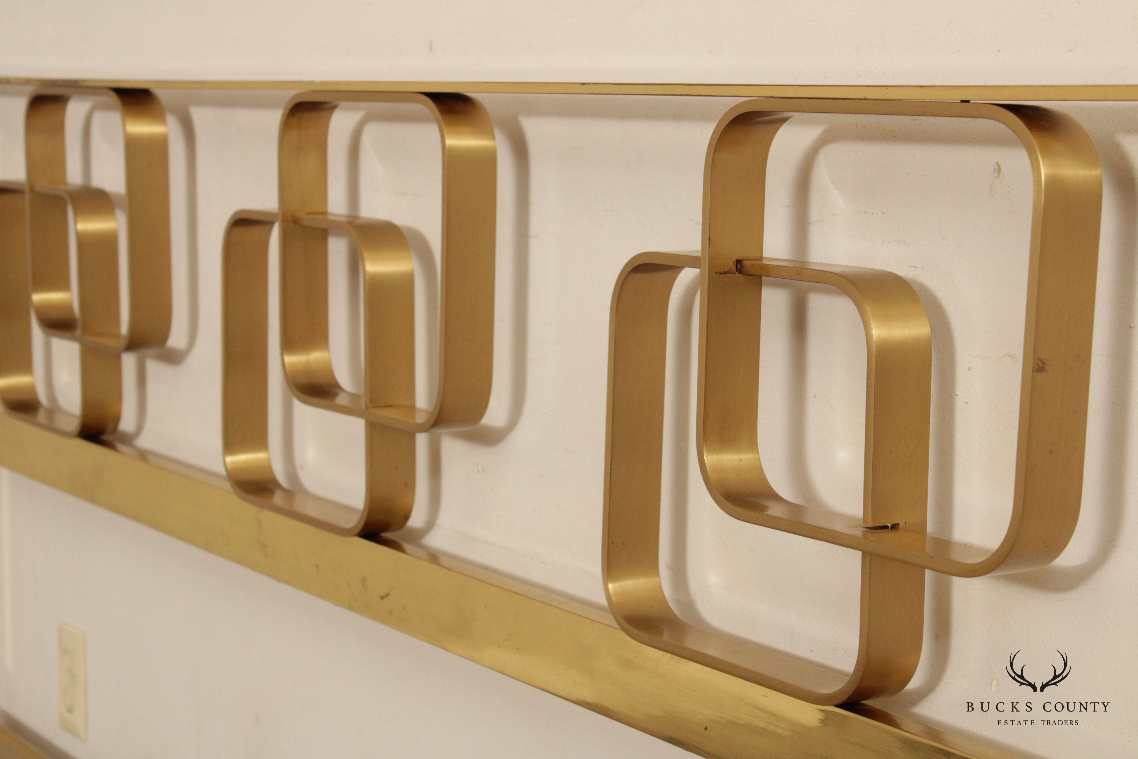 Italian Hollywood Regency Brass King Bed Frame